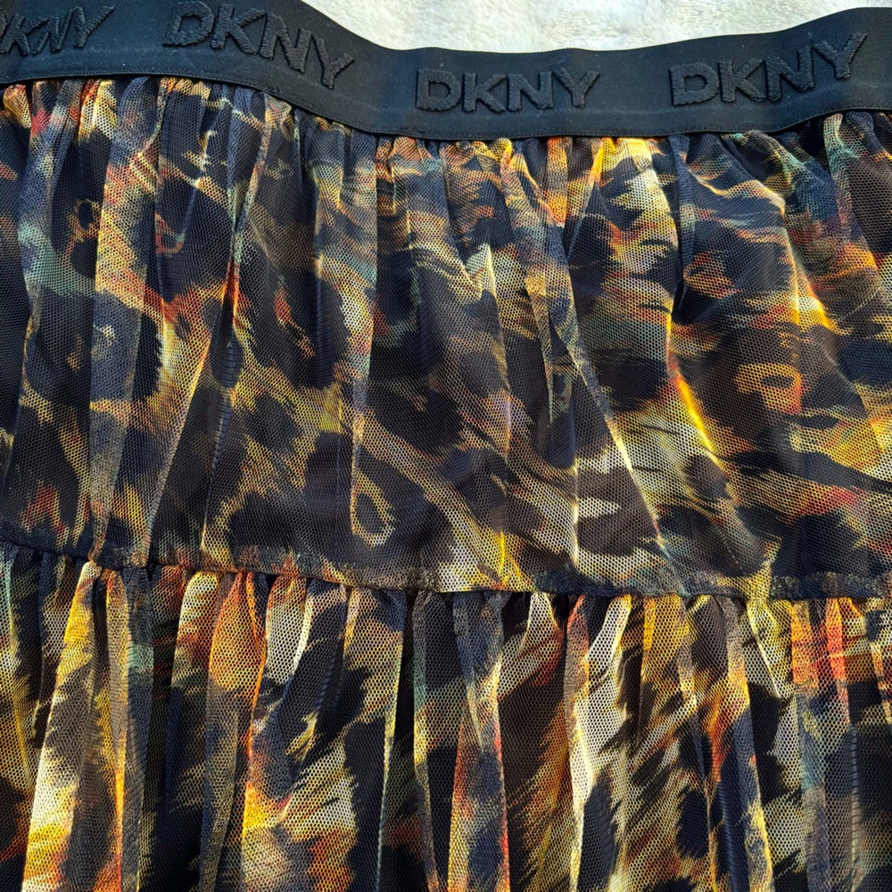 DKNY Animal Print Sheer Tulle Overlay A-Line Midi Skirt—NWT—S - Picture 9 of 15